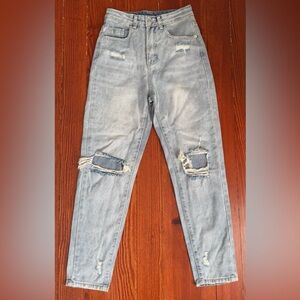 Women's Distressed Light Blue Jeans SHEIN size XXS NWOT